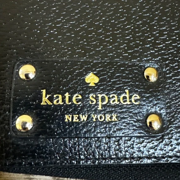 Kate Spade ♠️ Wessley Black Textured Wallet Organizer Planner - Picture 4 of 9